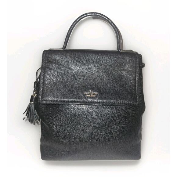 EUC Kate Spade Kingston Drive Simona Black Leather Backpack Bag 10x11x5 - Picture 6 of 14